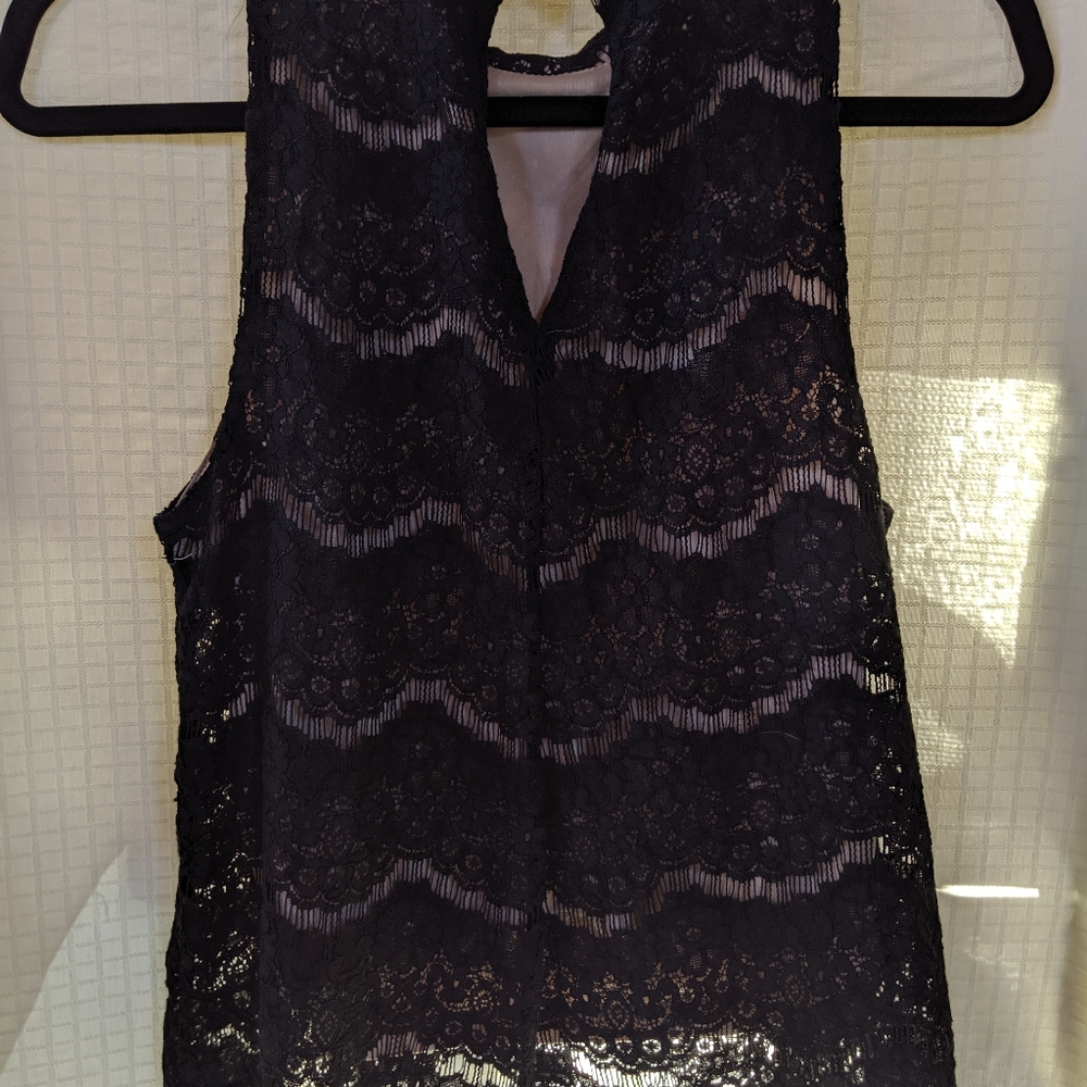 Black layered lace top